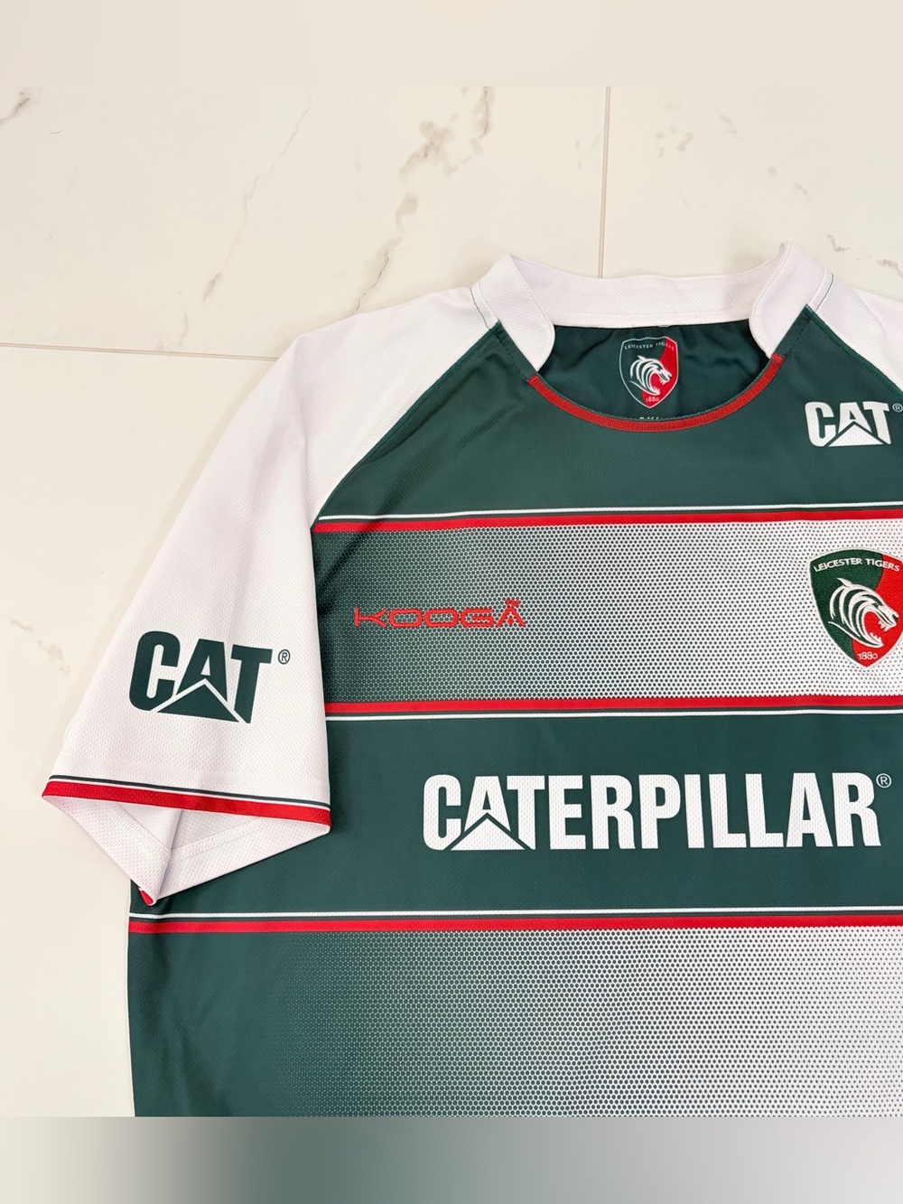 KOOGA MENS RUGBY UNION LEICESTER TIGERS 2015/2016 HOME SHIRT JERSEY SIZE 2xl